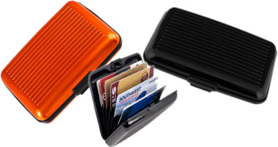 

Alexus 6 Card Holder(Set of 2, Black, Orange)