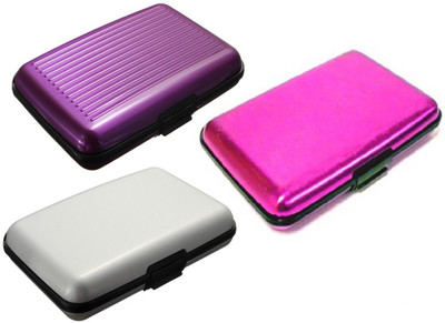 

FASTOP Set of 3 FASTOP® ATM Card Business ID Card Holder Credit Card and Debit card Wallet Holder Aluminum Security Wallet RFID Protection 6 Card Holder(Set of 3, Multicolor)