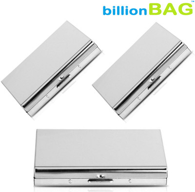 billionBAG | High Quality | Pack of 3 | Steel Plain ATM 6 Card Holder(Set of 3, Silver)