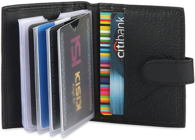 HIDE & SLEEK Soft Leather Credit 20 Card Holder(Set of 1, Black) HIDE & SLEEK Soft Leather Credit 20 Card Holder(Set of 1, Black)