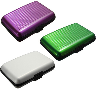 

FASTOP Set of 3 FASTOP® ATM Card Business ID Card Holder Credit Card and Debit card Wallet Holder Aluminum Security Wallet RFID Protection 6 Card Holder(Set of 3, Multicolor)