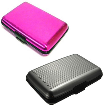 

FASTOP Set of 2 FASTOP® ATM Card Business ID Card Holder Credit Card and Debit card Wallet Holder Aluminum Security Wallet RFID Protection 6 Card Holder(Set of 2, Multicolor)