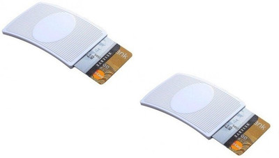 

Jazam Curvy Design 4 Card Holder(Set of 2, White)