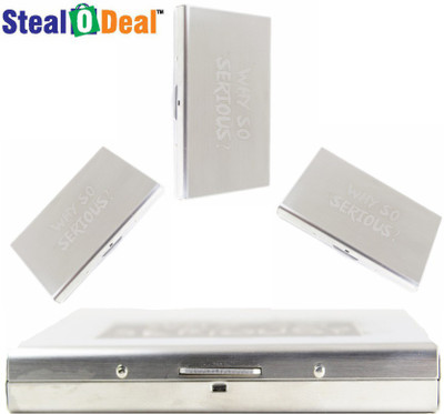 

Stealodeal Why So Serious  Metal Premium Debit/Credit 6 Card Holder(Set of 4, Silver)