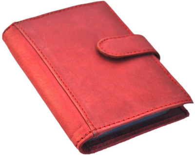 

Modish Real Leather 30 Card Holder(Set of 1, Red)
