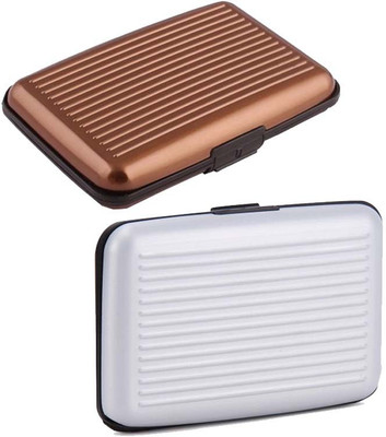 

Shine Fashion Men's 6 Card Holder(Set of 2, Brown, White)
