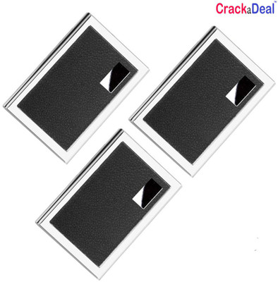

CrackaDeal High Quality | Pack of 3 | Steel Leather Black Business Purpose Visa ATM 6 Card Holder(Set of 3, Multicolor)