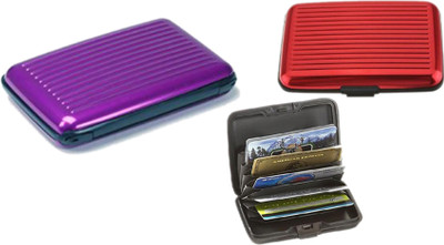 

Alexus 6 Card Holder(Set of 2, Red, Purple)