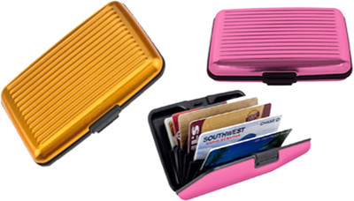 

Alexus 6 Card Holder(Set of 2, Yellow, Pink)
