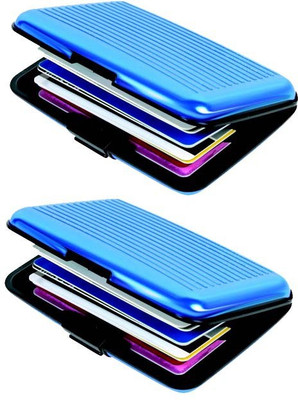 

Shine Fashion Men's 6 Card Holder(Set of 2, Blue)