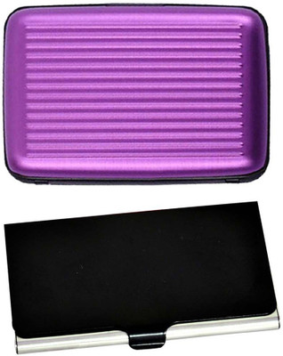 

Shine Fashion 15 Card Holder(Set of 2, Black, Silver, Purple)
