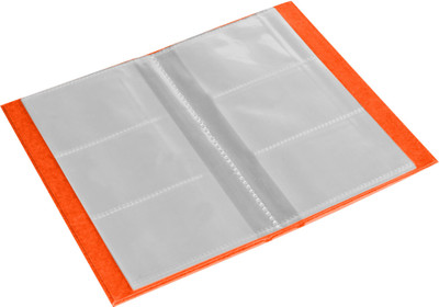 

Eco-Leatherette 3 Visiting Card book 120 Card Holder(Set of 1, Orange)