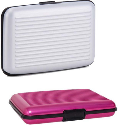 

Shine Fashion Men's 6 Card Holder(Set of 2, White, Pink)