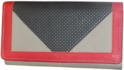 

Style 98 Girls Multicolor Genuine Leather Wallet(7 Card Slots), Red:beige