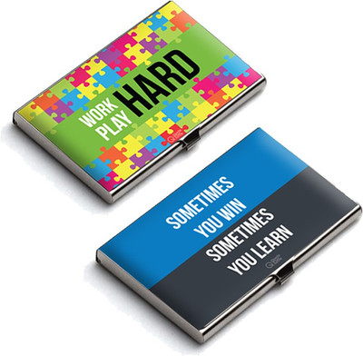 

QuoteSutra 10 Card Holder(Set of 2, Multicolor, Black, Blue)
