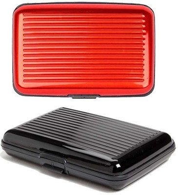 

Shine Fashion Men's 6 Card Holder(Set of 2, Black, Red)