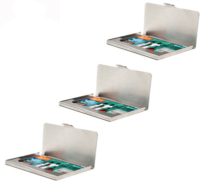 

Styzon 10 Card Holder(Set of 3, Silver)