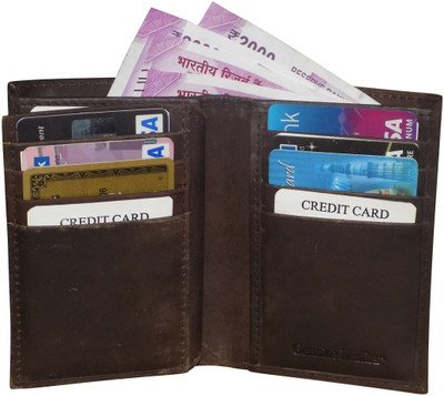 

Kan Men Brown Genuine Leather Money Clip(12 Card Slots)