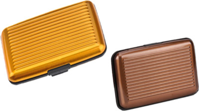 

Alexus 6 Card Holder(Set of 2, Brown, Yellow)