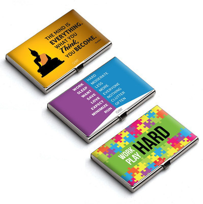 

QuoteSutra 10 Card Holder(Set of 3, Yellow, Multicolor, Multicolor)