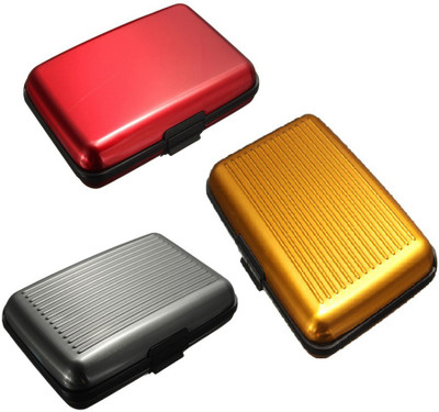 

FASTOP Set of 3 FASTOP® ATM Card Business ID Card Holder Credit Card and Debit card Wallet Holder Aluminum Security Wallet RFID Protection 6 Card Holder(Set of 3, Multicolor)