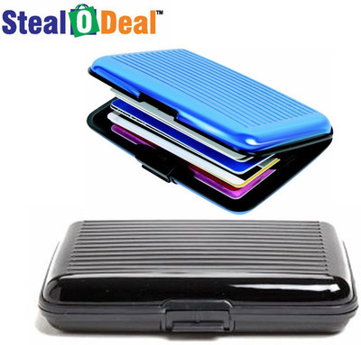 

Stealodeal Black and Blue Security Credit/Debit 6 Card Holder(Set of 2, Black, Blue)
