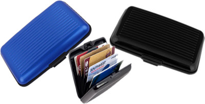 

Alexus 6 Card Holder(Set of 2, Black, Blue)