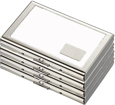 

Stealodeal |Pack of 4| White Metal Credit/Debit Bracket High Quality 6 Card Holder(Set of 4, White)