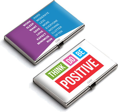

QuoteSutra 10 Card Holder(Set of 2, White, Blue, Multicolor)