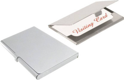 

Jazam Men's & Women's 10 Card Holder(Set of 2, Silver)