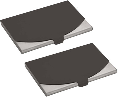 

Shine Fashion 15 Card Holder(Set of 2, Black, Silver)
