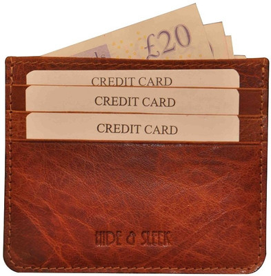 

Hide & Sleek Leather Credit 6 Card Holder(Set of 1, Brown)