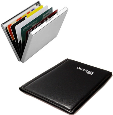 

Stealodeal Black Book With Plain Metal 40 Card Holder(Set of 2, Black)