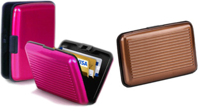 

Alexus 6 Card Holder(Set of 2, Brown, Pink)