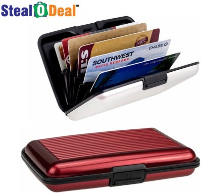 

Stealodeal Red and White Security Credit/Debit 6 Card Holder(Set of 2, Red, White)