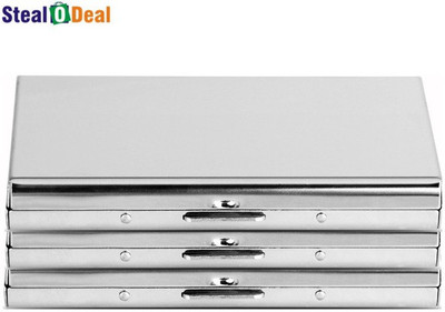 

Stealodeal Double Sided Silver Plated Business 6 Card Holder(Set of 3, Silver)