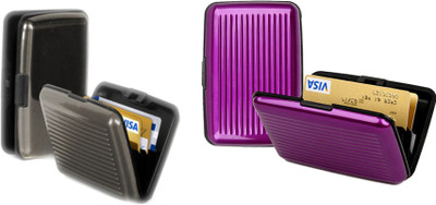 

Alexus 6 Card Holder(Set of 2, Grey, Purple)