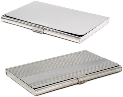 

Stealodeal Silver ZigZag Pattern Steel With Stainless Steel 20 Card Holder(Set of 2, Silver)