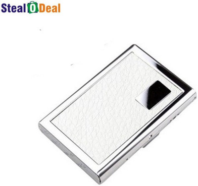 

Stealodeal White Leather Piece Stainless Steel 6 Card Holder(Set of 1, White)