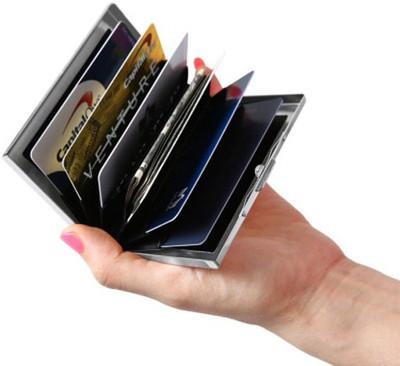 Empreus Stainless Steel White 6 Card Holder(Set of 1, White)