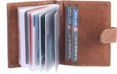 

Hide & Sleek 20 Card Holder(Set of 1, Brown)