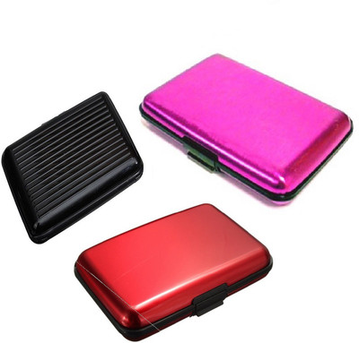 

FASTOP Set of 3 FASTOP® ATM Card Business ID Card Holder Credit Card and Debit card Wallet Holder Aluminum Security Wallet RFID Protection 6 Card Holder(Set of 3, Multicolor)