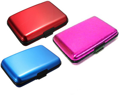 

FASTOP Set of 3 FASTOP® ATM Card Business ID Card Holder Credit Card and Debit card Wallet Holder Aluminum Security Wallet RFID Protection 6 Card Holder(Set of 3, Multicolor)