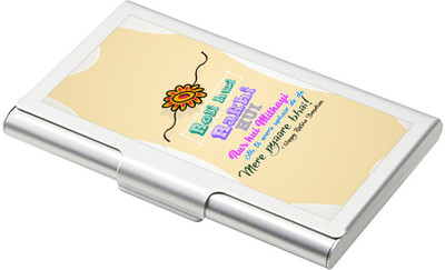 

SKY TRENDS 15 Card Holder(Set of 1, Silver)