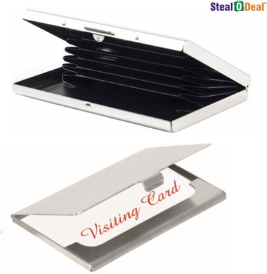 

Stealodeal Executive High Quality Steel 6 Card Holder(Set of 2, Silver)