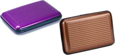 

Alexus 6 Card Holder(Set of 2, Brown, Purple)