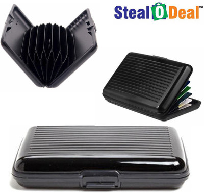 

Stealodeal 3pc Black Security Credit/Debit 6 Card Holder(Set of 3, Black)