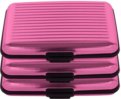 

PeepalComm Pc-Alumapink3pc 6 Card Holder(Set of 3, Pink)