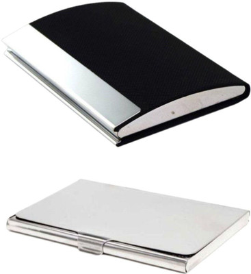 

Vagan-Kate 10 Card Holder(Set of 2, Silver)