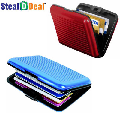

Stealodeal Blue and Red Security Credit/Debit 6 Card Holder(Set of 2, Blue, Red)